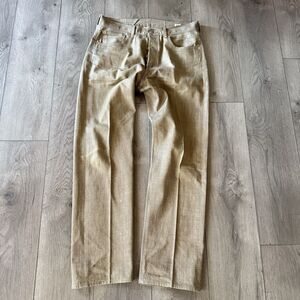 Levi’s Jeans Men's 36x32 Copper Red 501 Shrink to Fit White Oak Cone Raw Denim